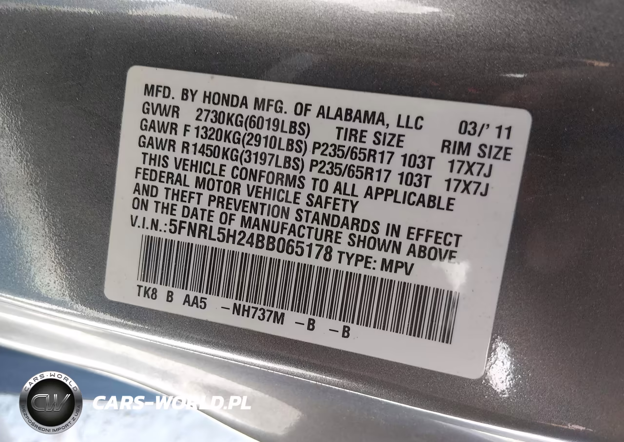 2011 Honda Odyssey Lx VIN:5FNRL5H24BB065178 - 9
