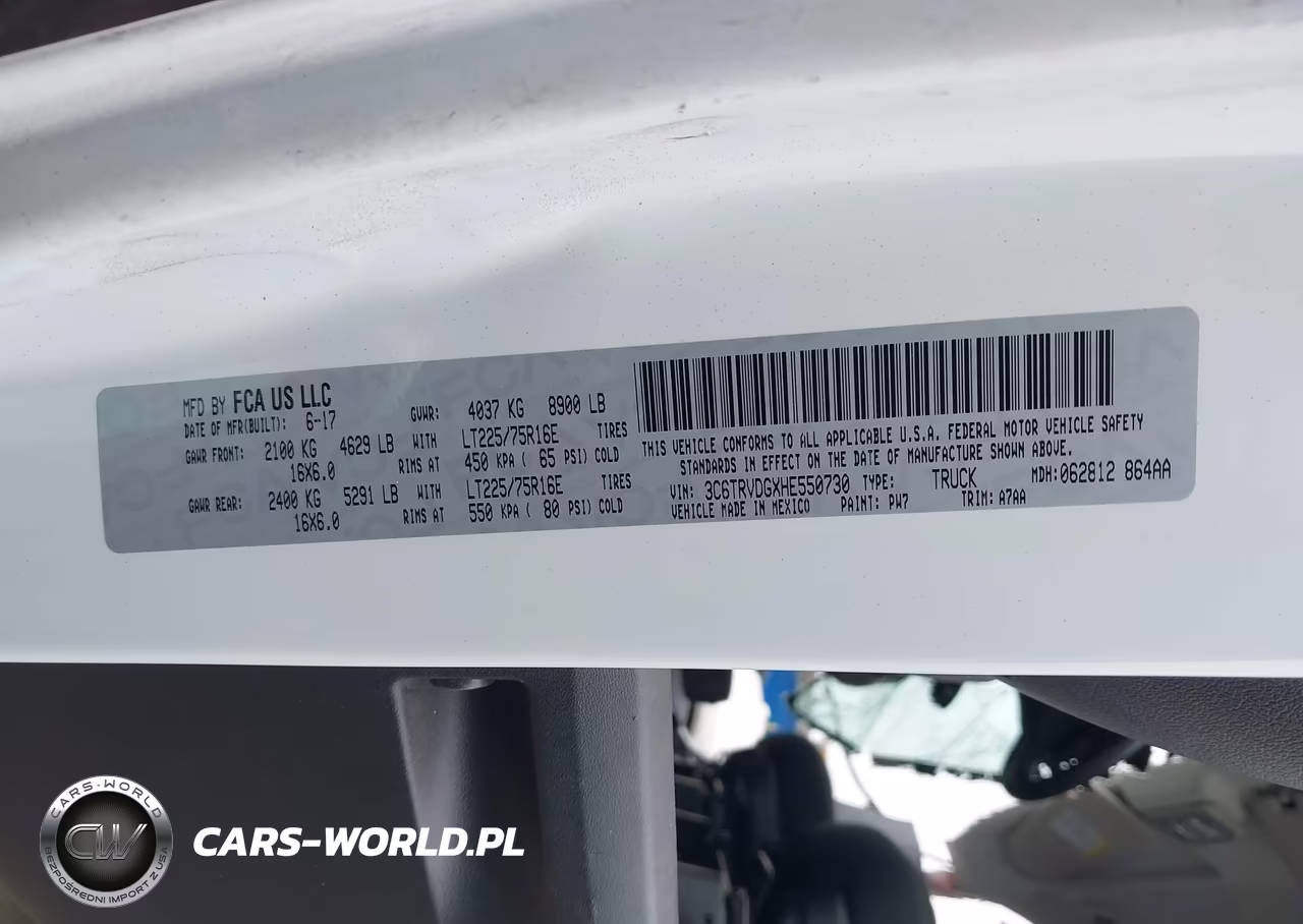 2017 Ram Promaster 2500 High Roof 159 Wb VIN:3C6TRVDGXHE550730 - 9