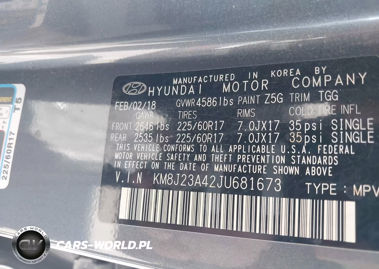 2018 Hyundai Tucson Se VIN:KM8J23A42JU681673 - 9