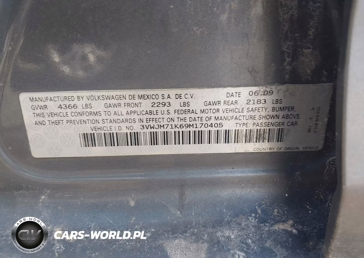 2009 Volkswagen Jetta S VIN:3VWJM71K69M170405 - 9