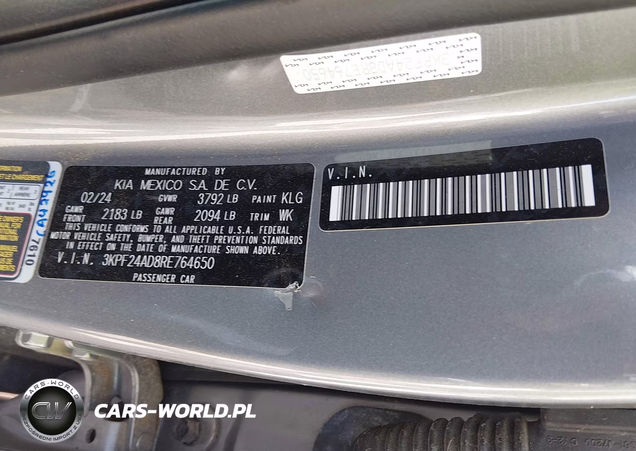 2024 Kia Forte Lxs VIN:3KPF24AD8RE764650 - 9