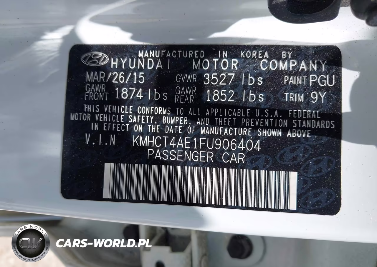 2015 Hyundai Accent Gls VIN:KMHCT4AE1FU906404 - 9