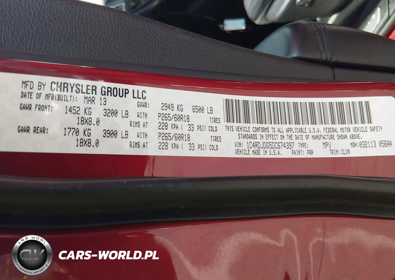 2013 Dodge Durango Crew VIN:1C4RDJDG5DC674397 - 9