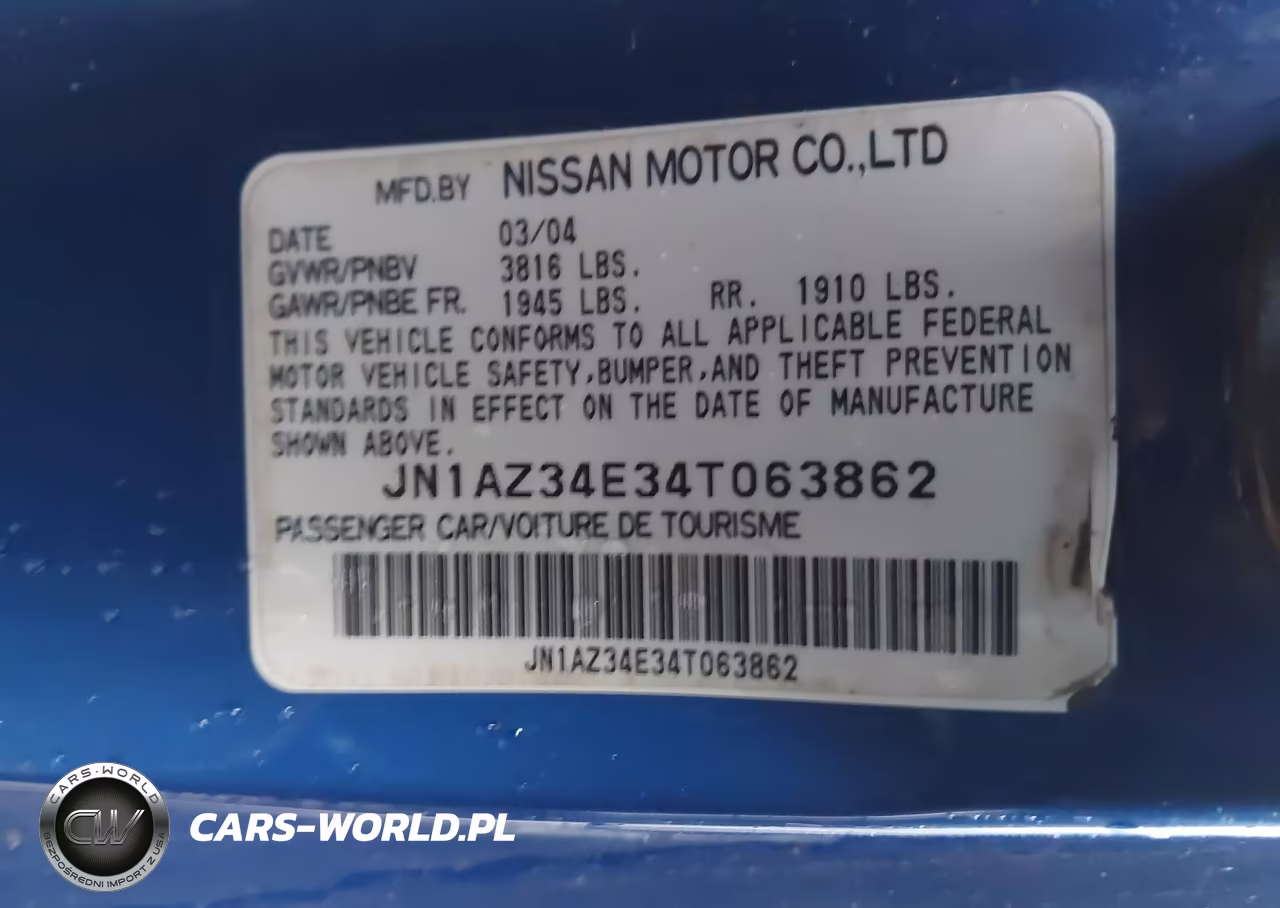 2004 Nissan 350Z Enthusiast VIN:JN1AZ34E34T063862 - 9