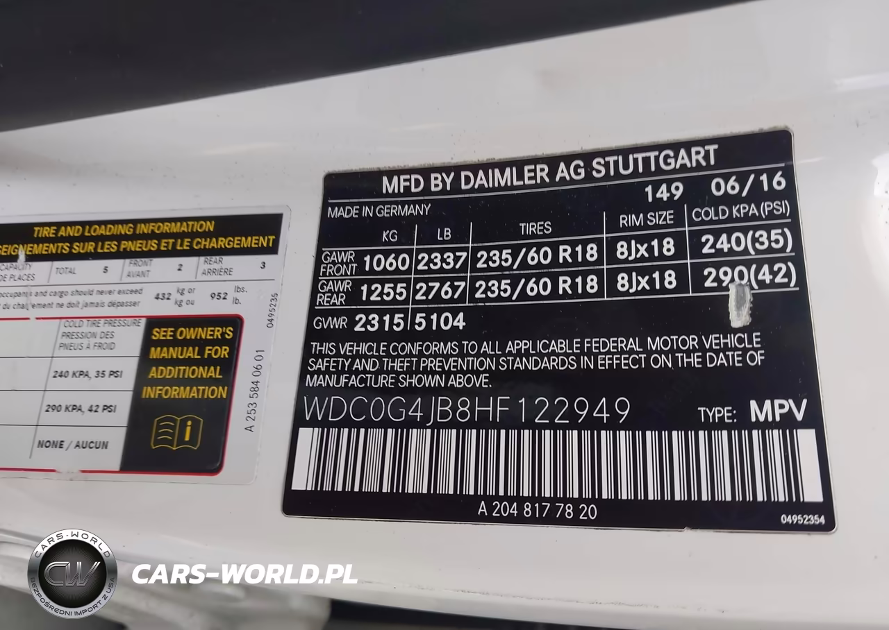 2017 Mercedes-Benz Glc 300 VIN:WDC0G4JB8HF122949 - 9