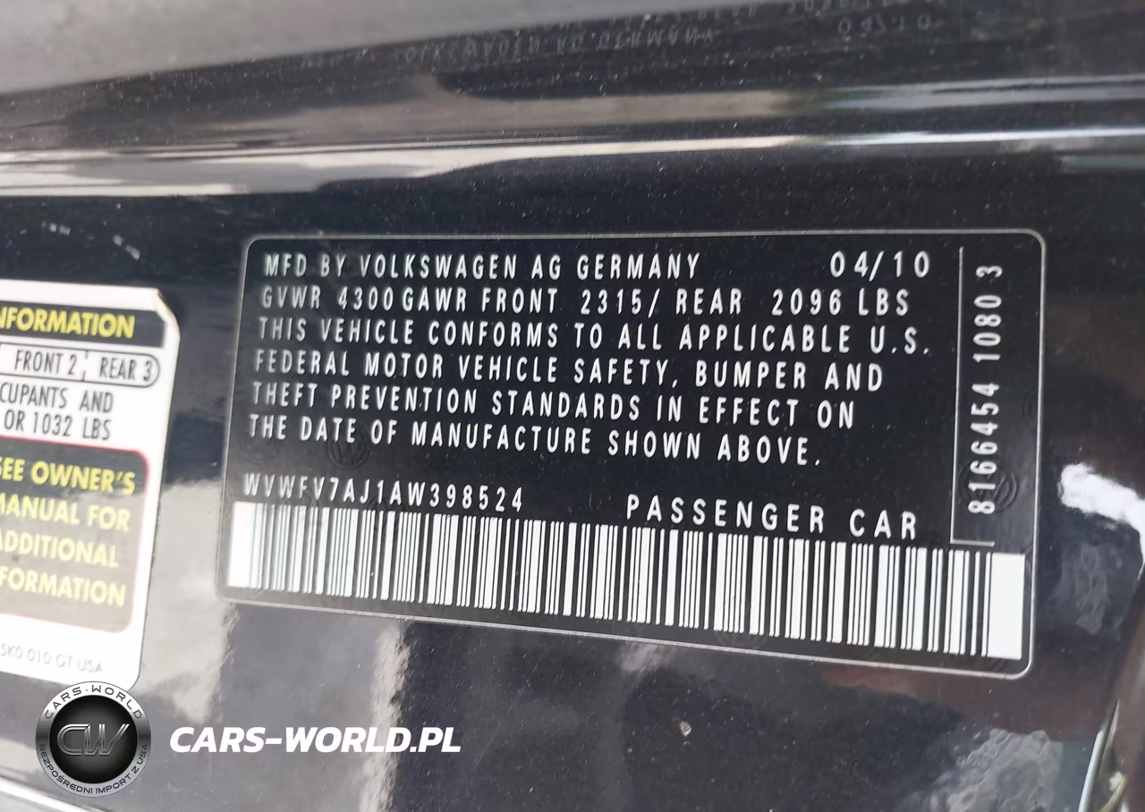 2010 Volkswagen Gti 2-Door VIN:WVWFV7AJ1AW398524 - 9