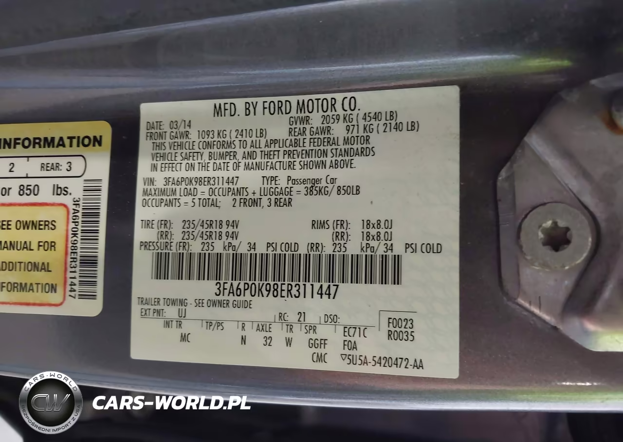 2014 Ford Fusion Titanium VIN:3FA6P0K98ER311447 - 9