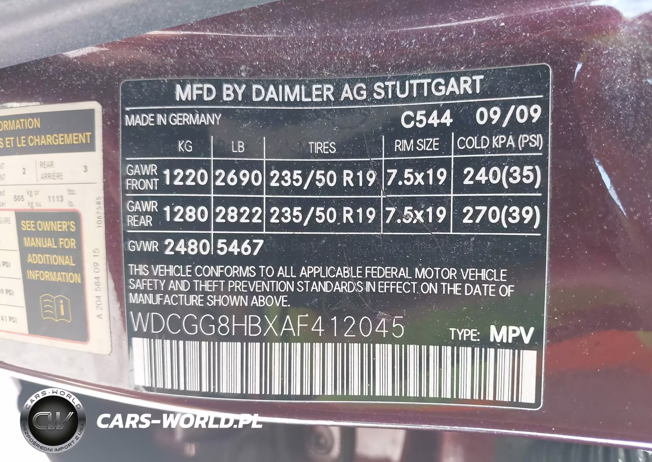 2010 Mercedes-Benz Glk 350 4Matic VIN:WDCGG8HBXAF412045 - 9