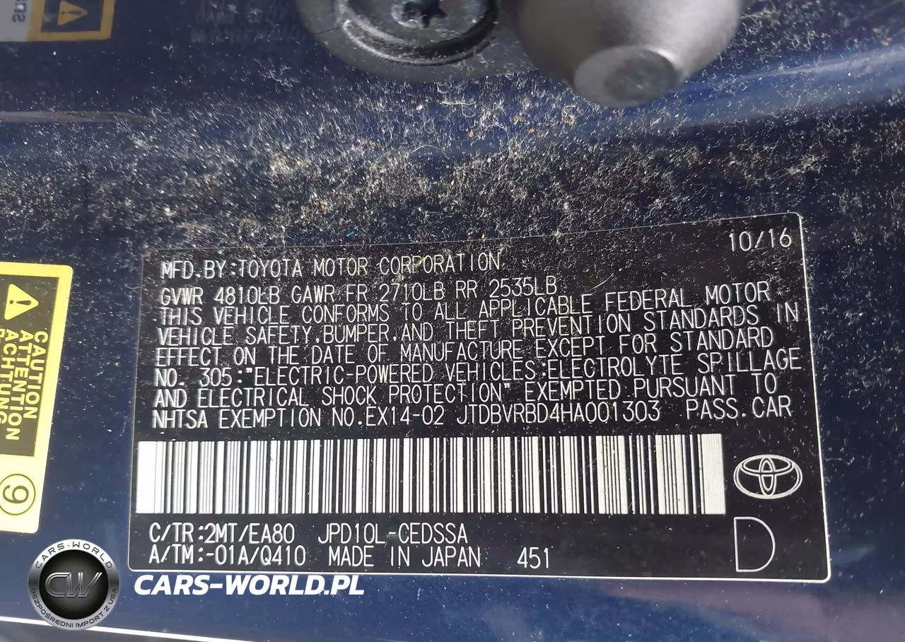 2017 Toyota Mirai VIN:JTDBVRBD4HA001303 - 9