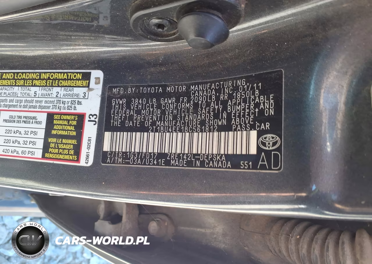 2011 Toyota Corolla S VIN:2T1BU4EE1BC561812 - 9