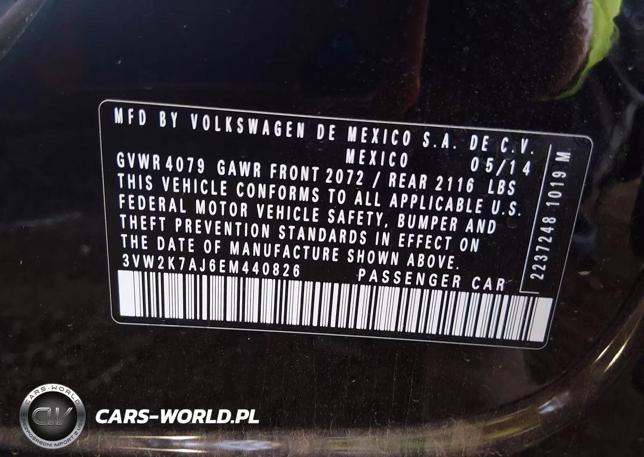 2014 Volkswagen Jetta 2.0L S VIN:3VW2K7AJ6EM440826 - 9