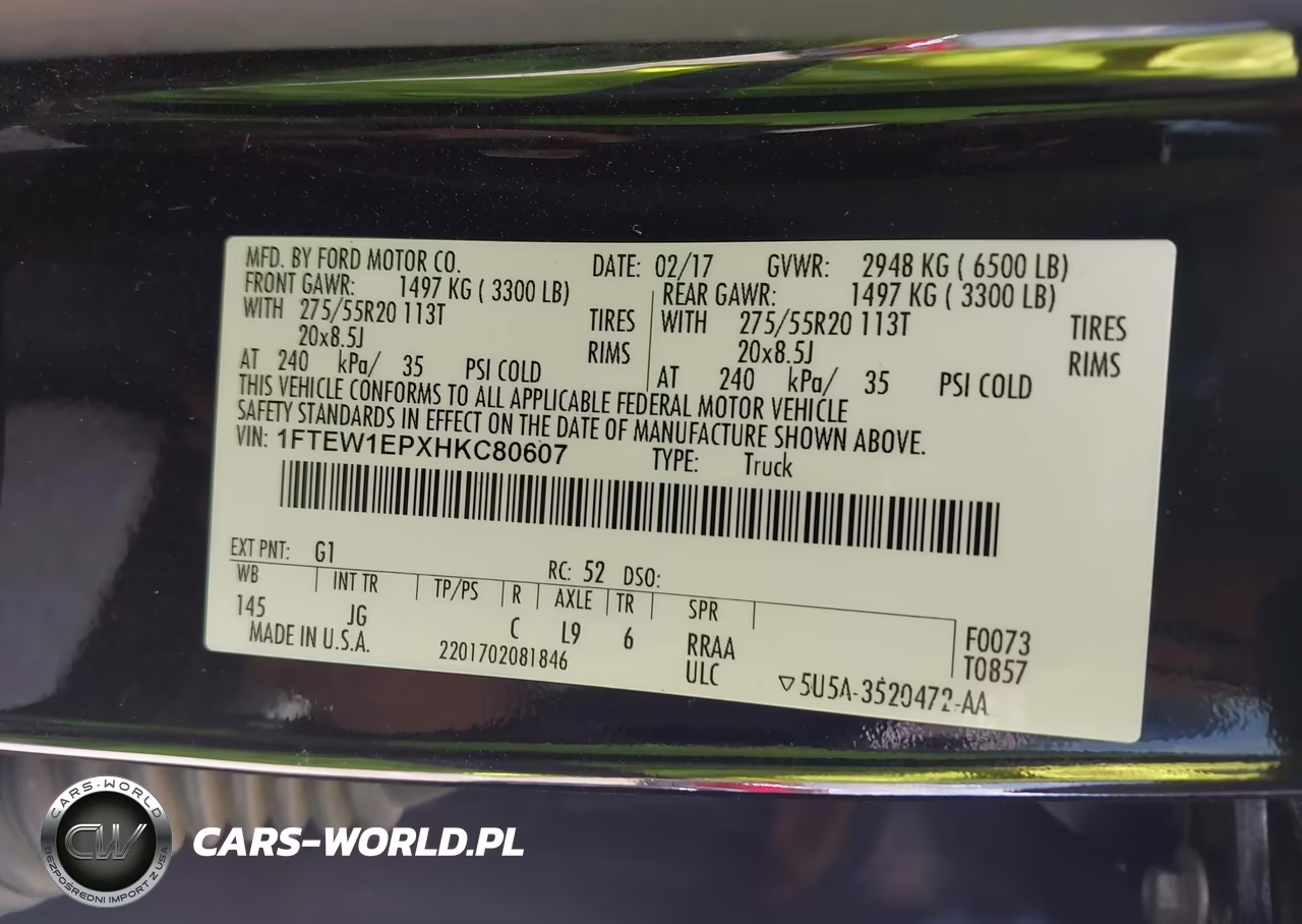 2017 Ford F-150 Xl VIN:1FTEW1EPXHKC80607 - 9