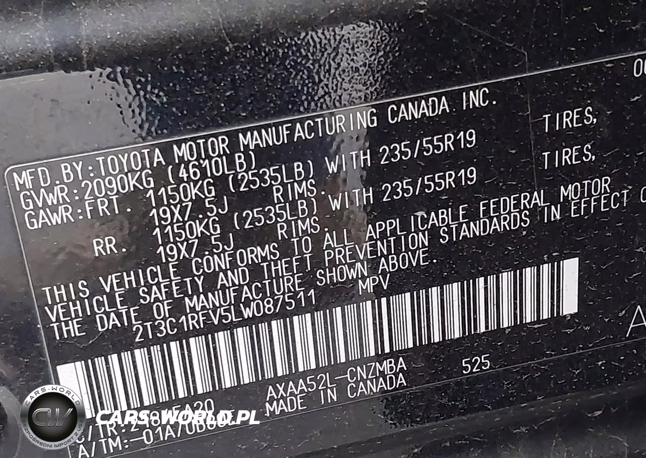 2020 Toyota Rav4 Xle Premium VIN:2T3C1RFV5LW087511 - 9