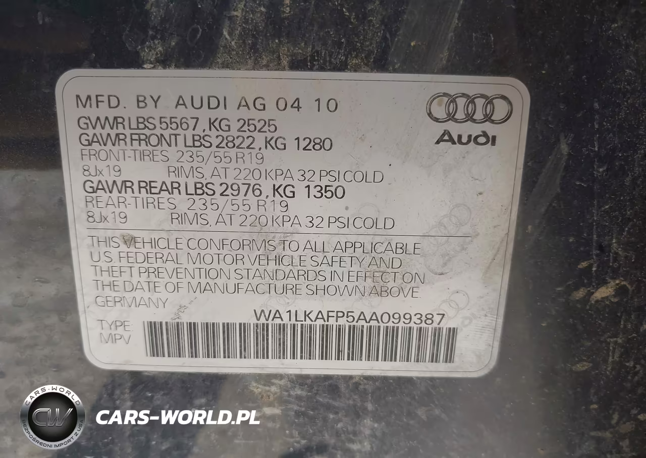 2010 Audi Q5 3.2 Premium VIN:WA1LKAFP5AA099387 - 9