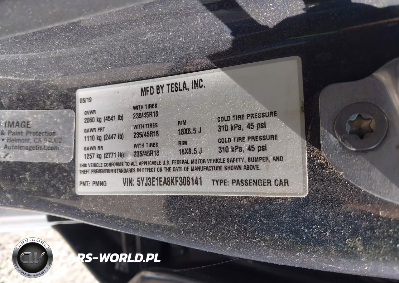 2019 Tesla Model 3 Long Range-Mid Range-Standard Range-Standard Range Plus VIN:5YJ3E1EA8KF308141 - 9