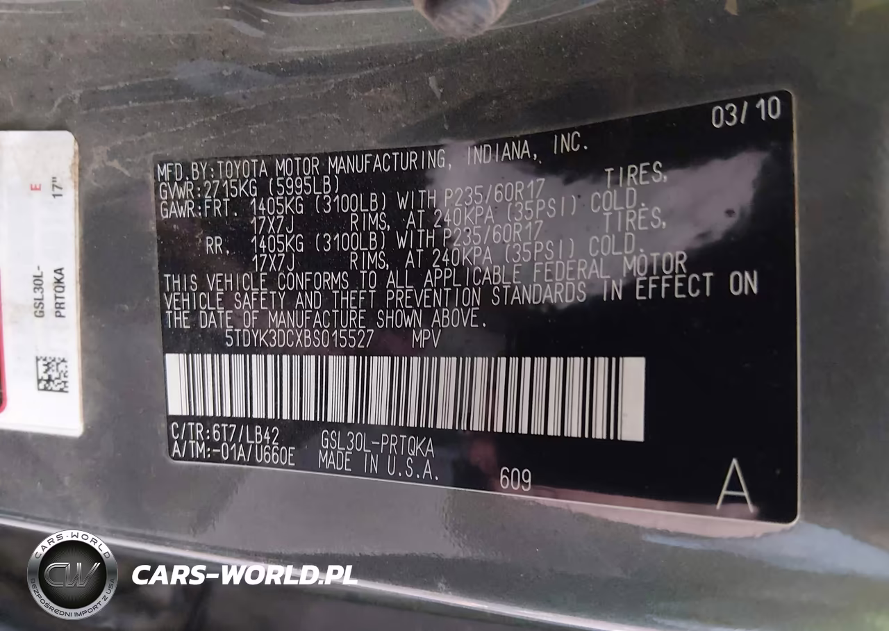 2011 Toyota Sienna Xle V6 VIN:5TDYK3DCXBS015527 - 9