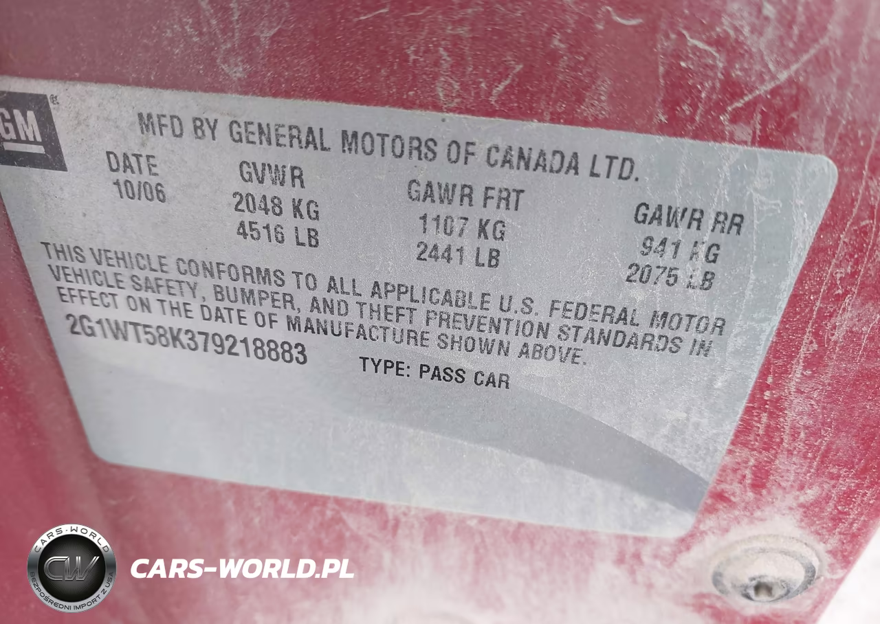 2007 Chevrolet Impala 3.5L Lt VIN:2G1WT58K379218883 - 9