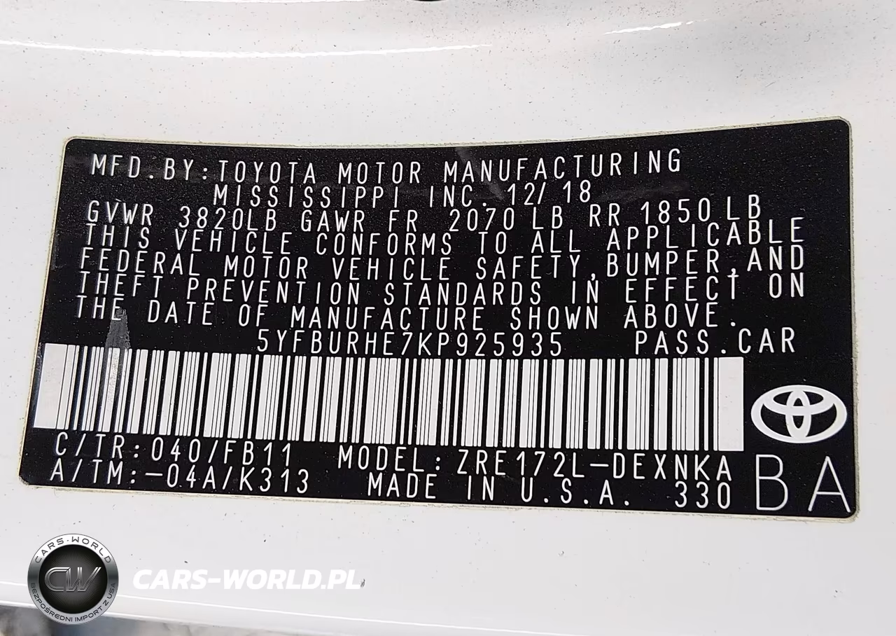 2019 Toyota Corolla Le VIN:5YFBURHE7KP925935 - 9