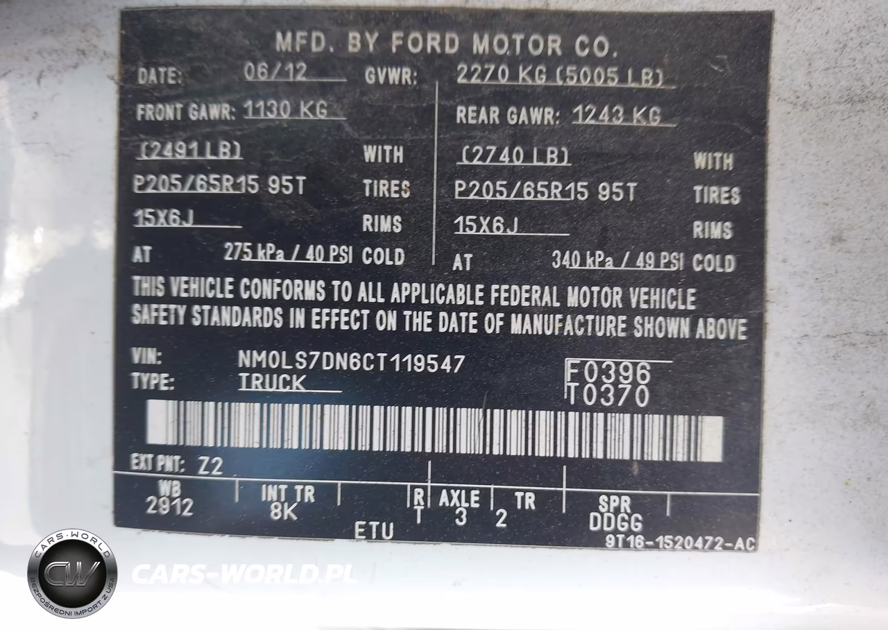 2012 Ford Transit Connect Xlt VIN:NM0LS7DN6CT119547 - 9