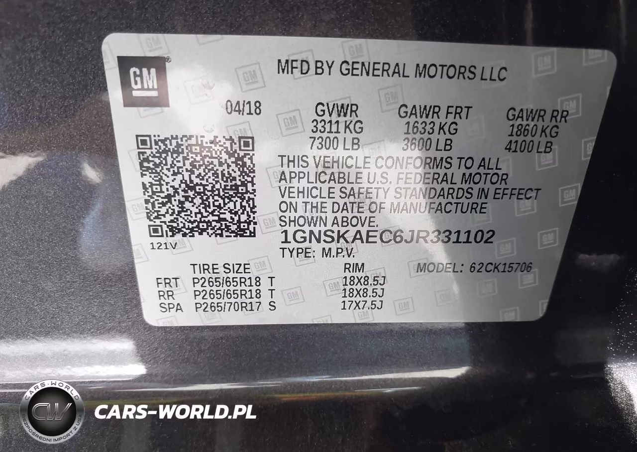 2018 Chevrolet Tahoe Ls VIN:1GNSKAEC6JR331102 - 9