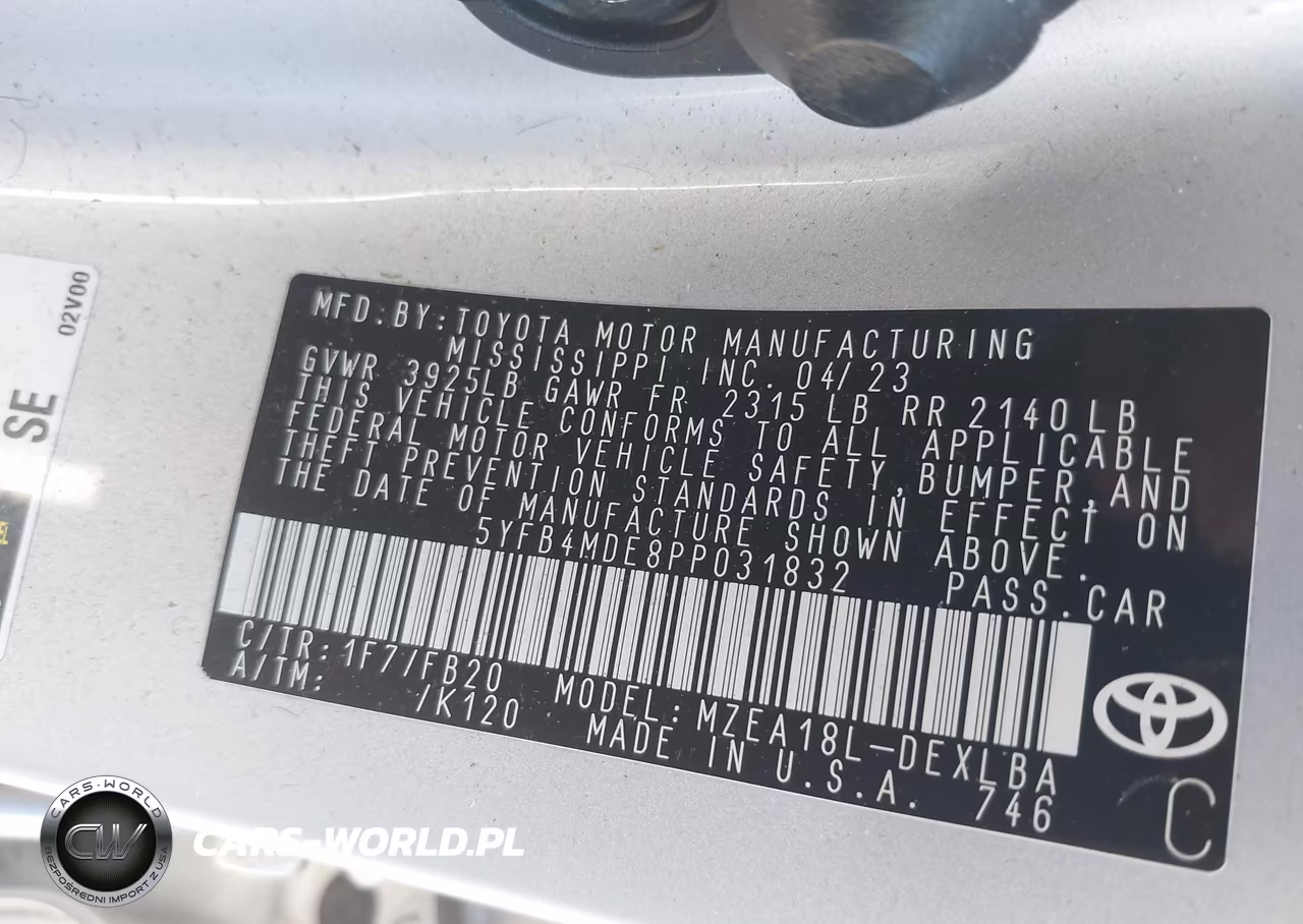 2023 Toyota Corolla Le VIN:5YFB4MDE8PP031832 - 9