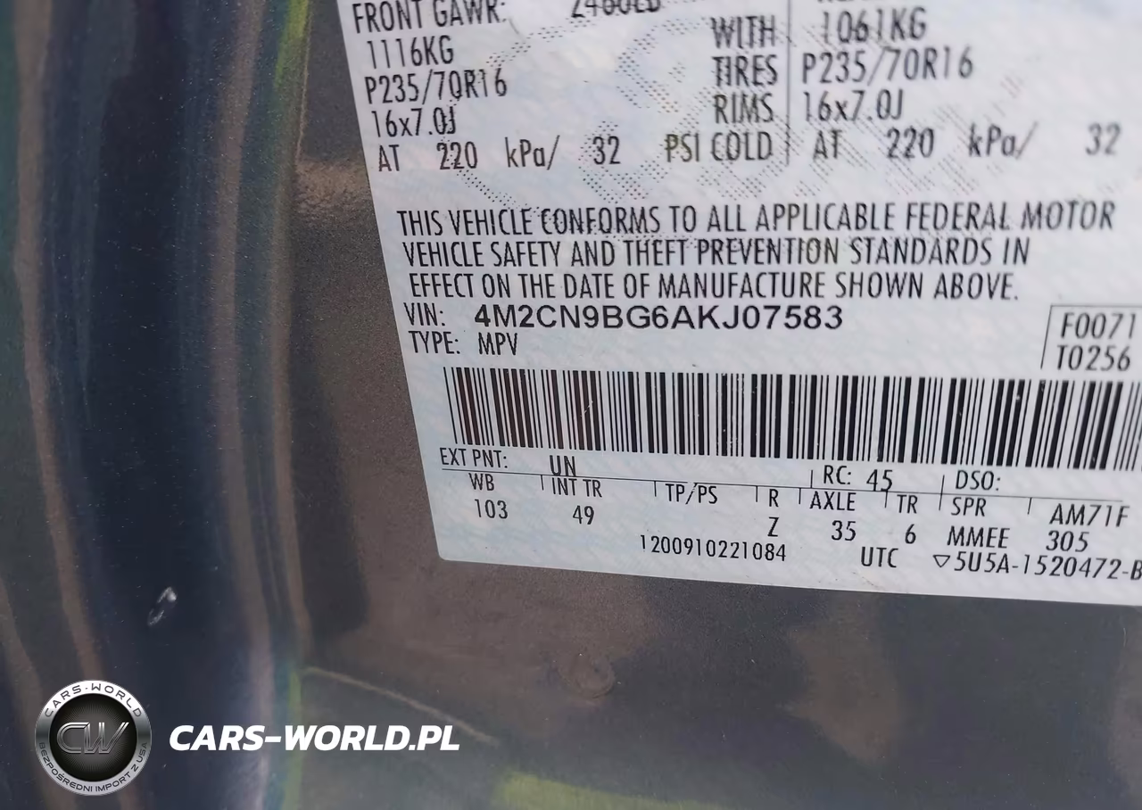 2010 Mercury Mariner VIN:4M2CN9BG6AKJ07583 - 9