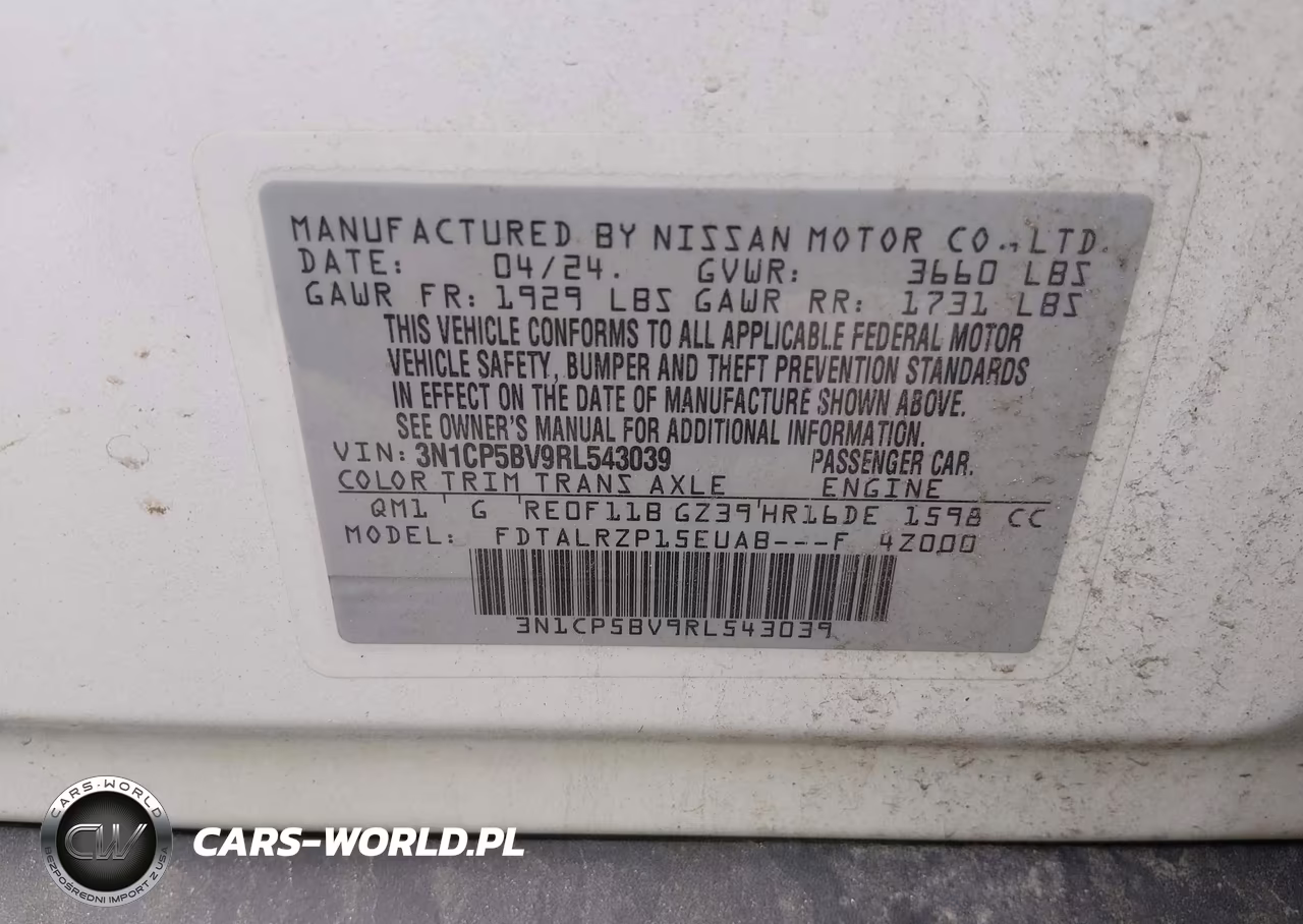 2024 Nissan Kicks S Xtronic Cvt VIN:3N1CP5BV9RL543039 - 9