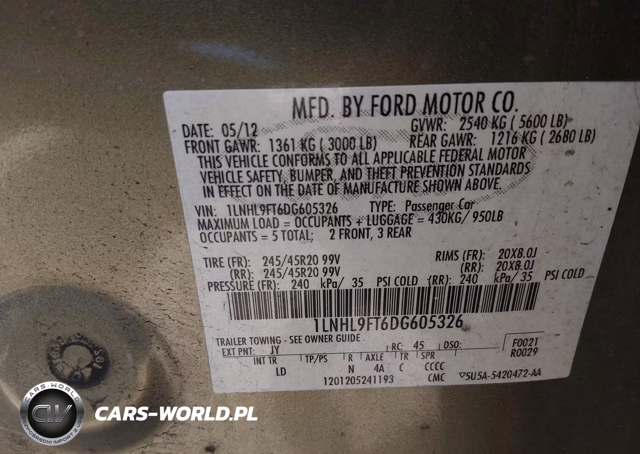 2013 Lincoln Mks Ecoboost VIN:1LNHL9FT6DG605326 - 9