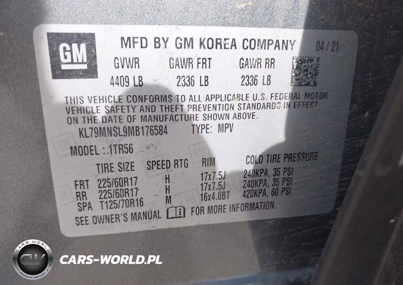 2021 Chevrolet Trailblazer Awd Ls VIN:KL79MNSL9MB176584 - 9