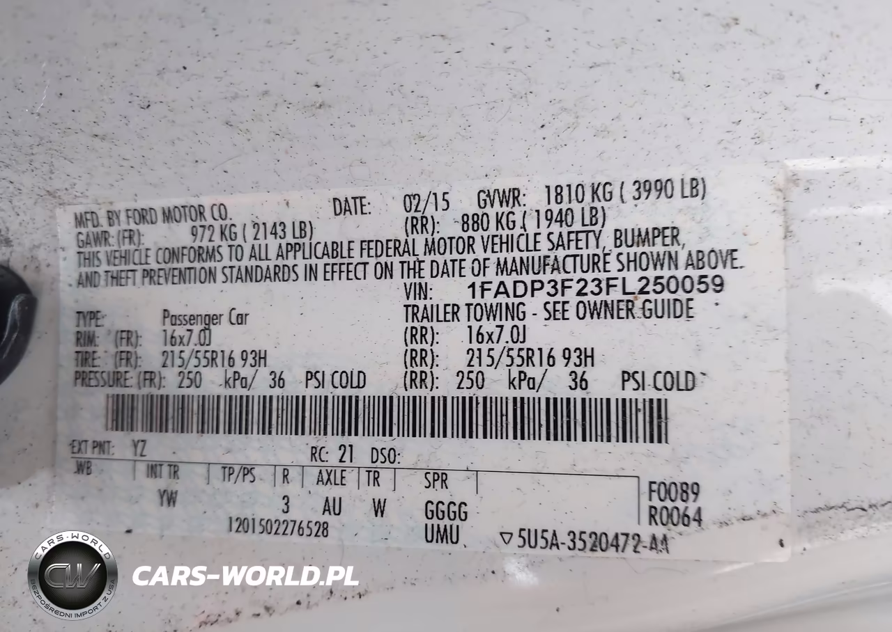2015 Ford Focus Se VIN:1FADP3F23FL250059 - 9