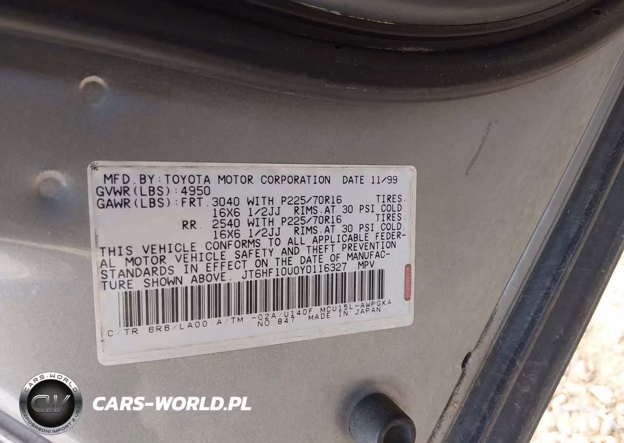 2000 Lexus Rx 300 VIN:JT6HF10U0Y0116327 - 9