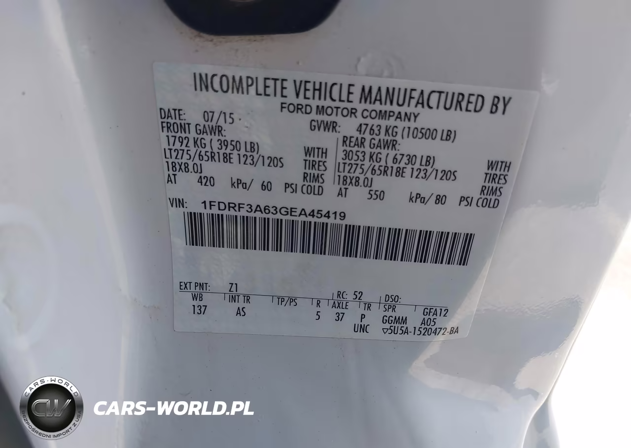 2016 Ford F-350 Xl VIN:1FDRF3A63GEA45419 - 9