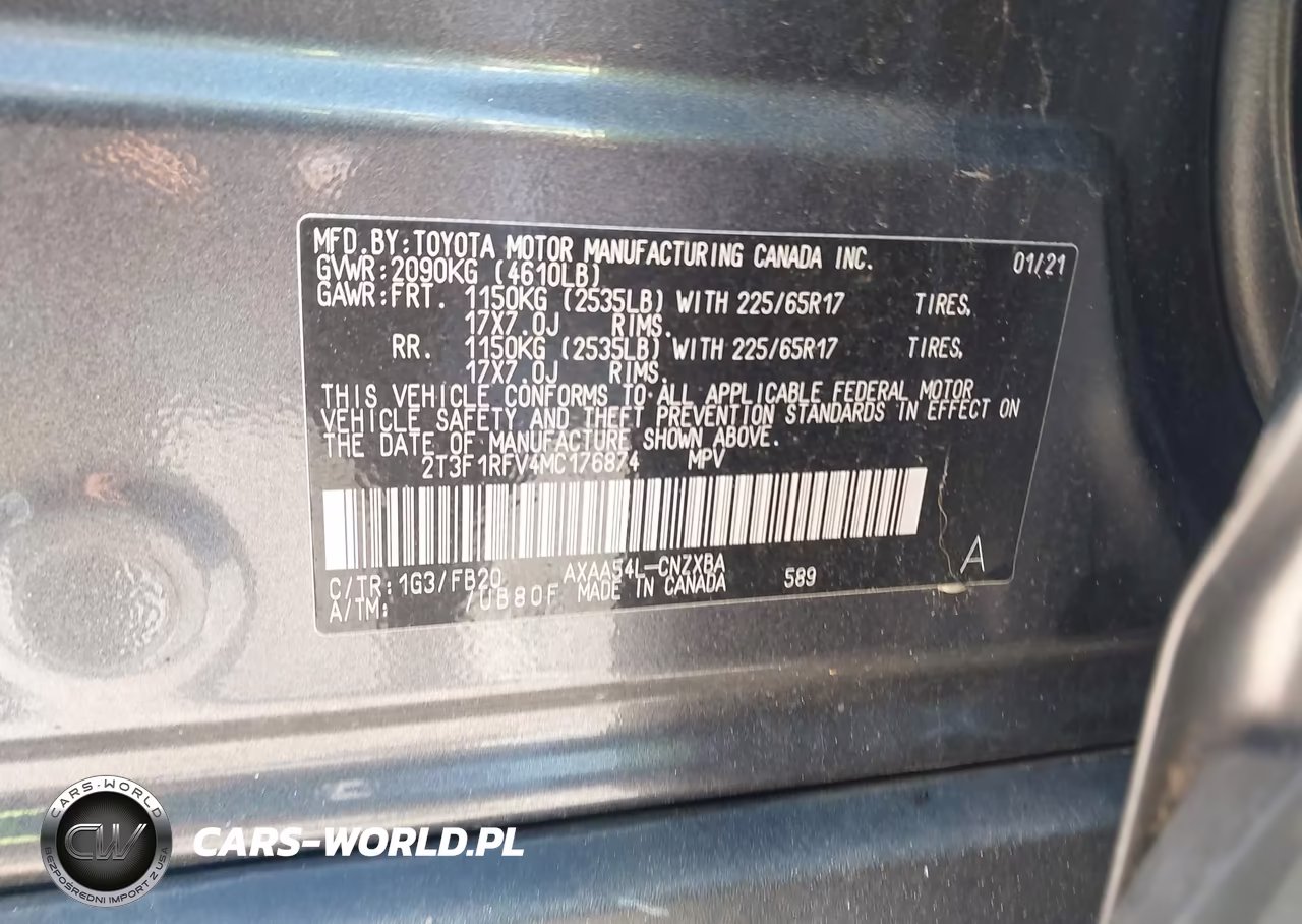 2021 Toyota Rav4 Le VIN:2T3F1RFV4MC176874 - 9