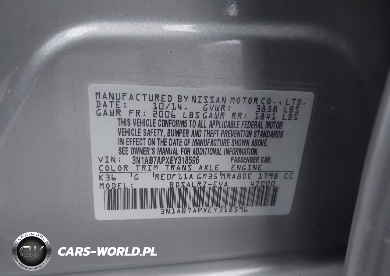 2014 Nissan Sentra Sr VIN:3N1AB7APXEY318596 - 9