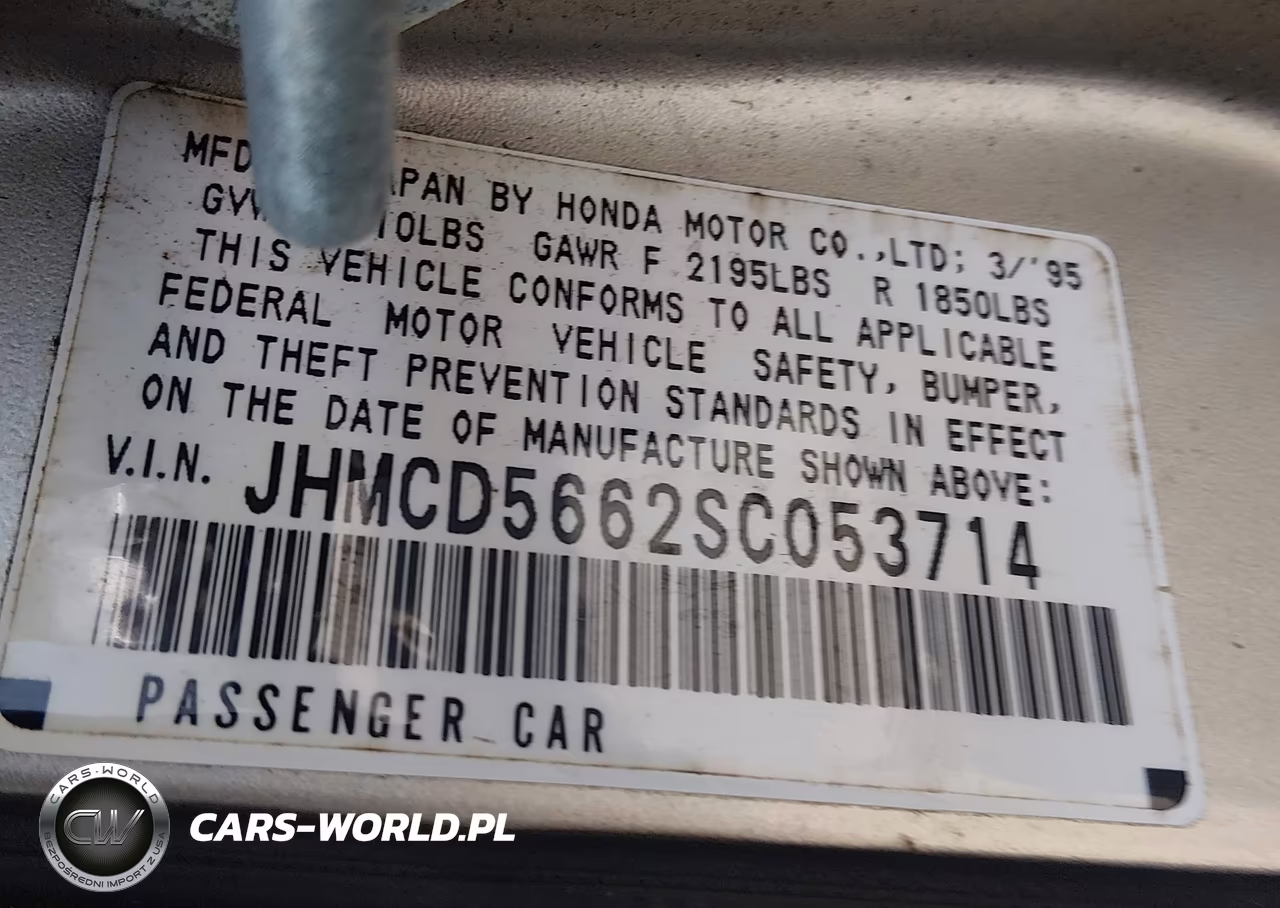 1995 Honda Accord Ex VIN:JHMCD5662SC053714 - 9