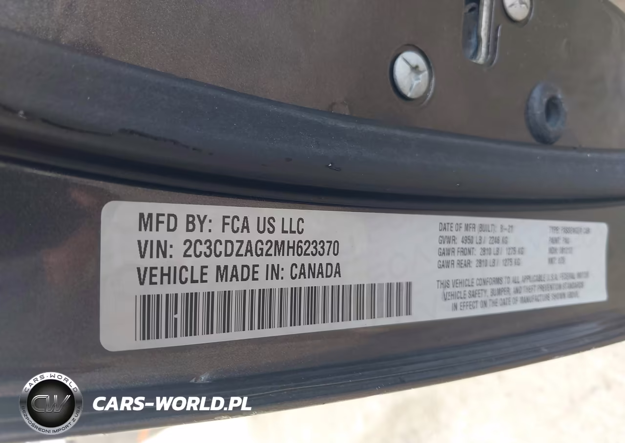 2021 Dodge Challenger Sxt VIN:2C3CDZAG2MH623370 - 9