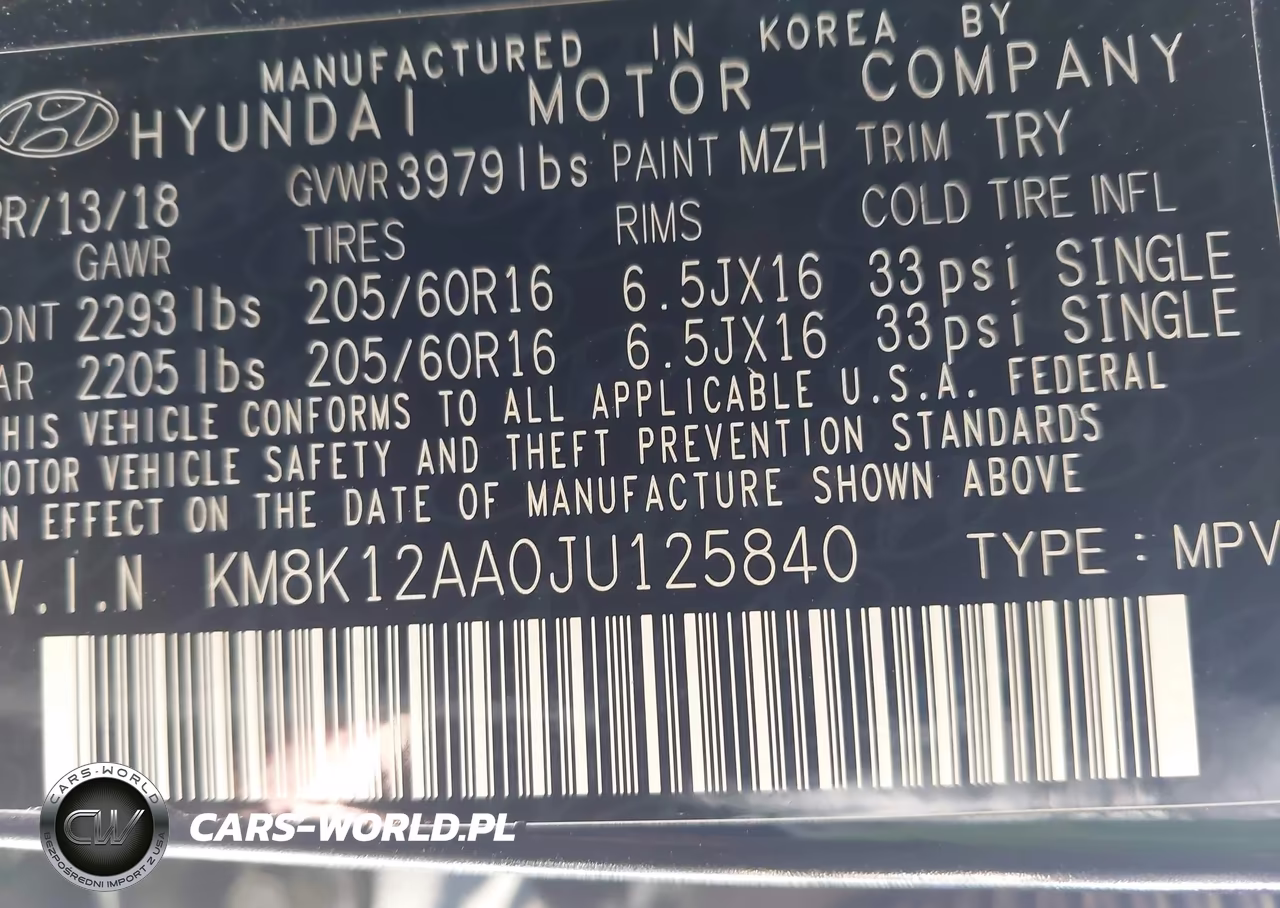 2018 Hyundai Kona Se VIN:KM8K12AA0JU125840 - 9