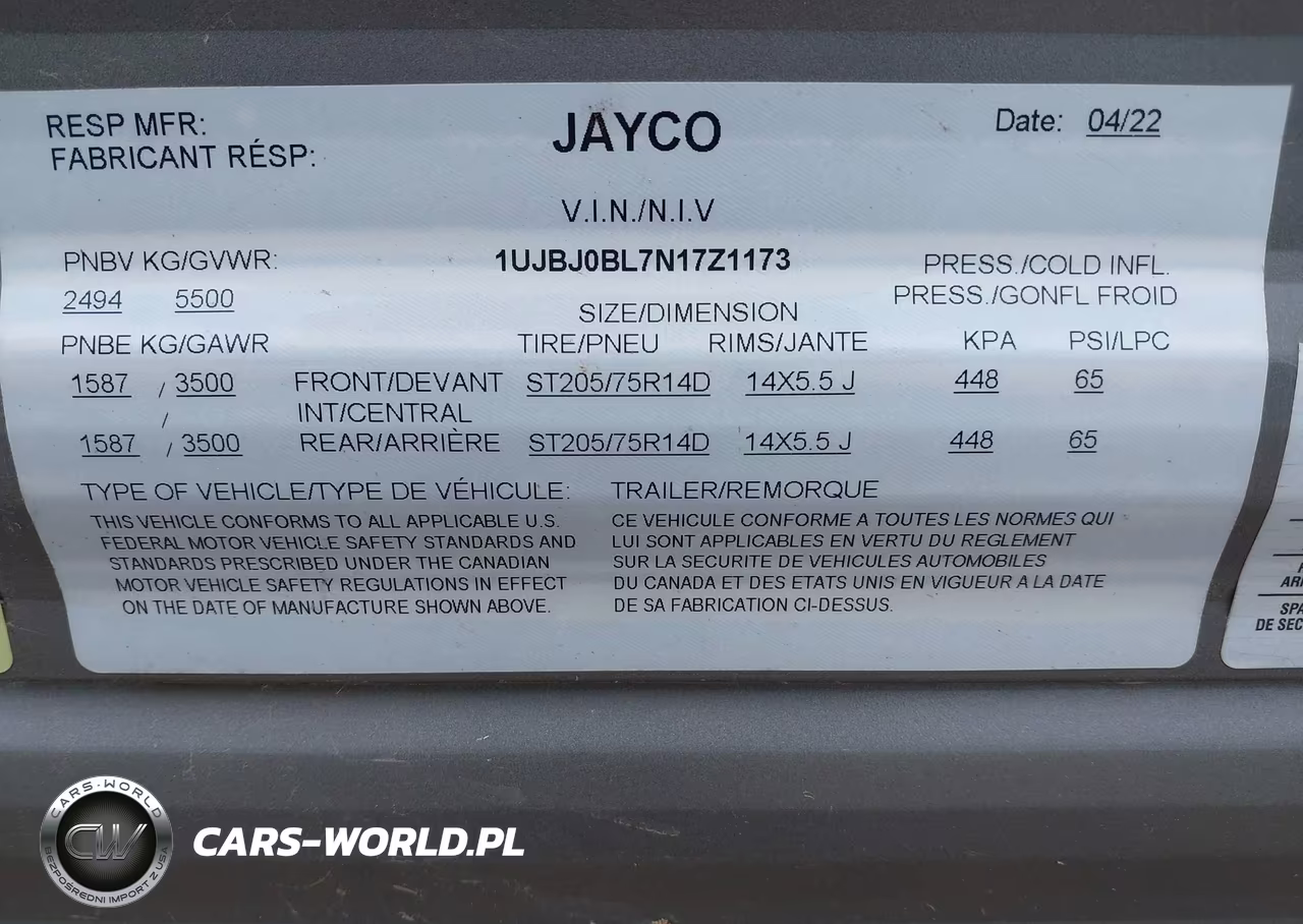 2022 Jayco Other VIN:1UJBJ0BL7N17Z1173 - 9