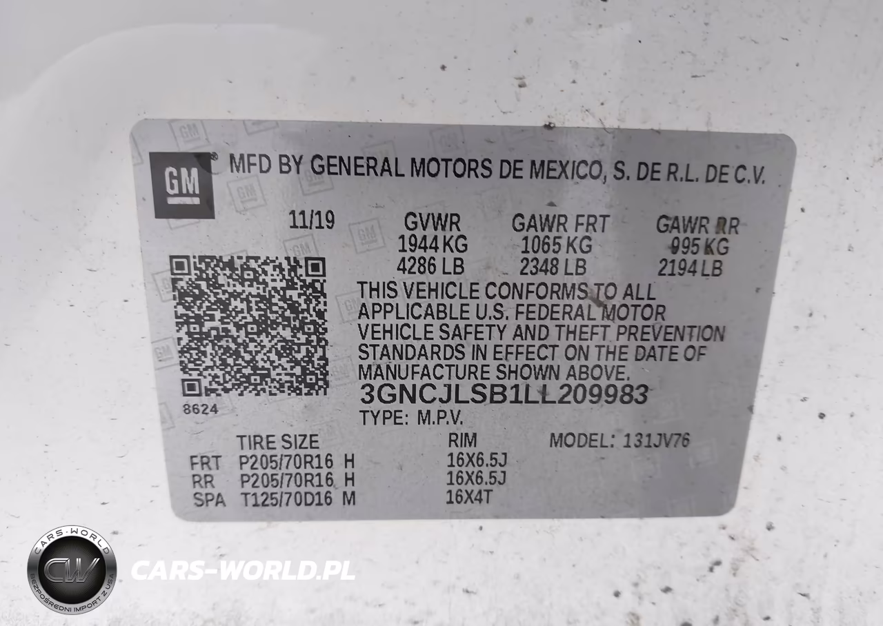 2020 Chevrolet Trax Fwd Lt VIN:3GNCJLSB1LL209983 - 9