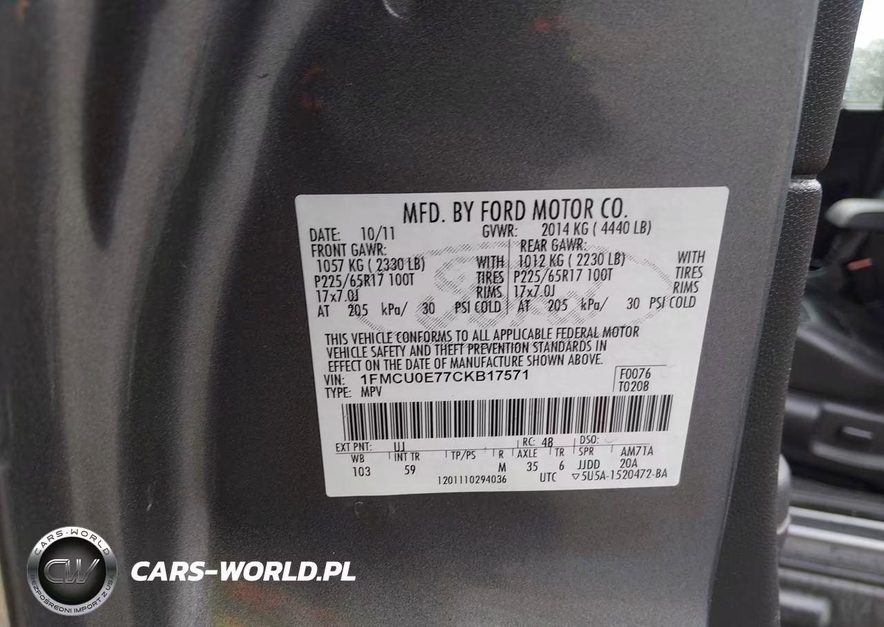 2012 Ford Escape Limited VIN:1FMCU0E77CKB17571 - 9