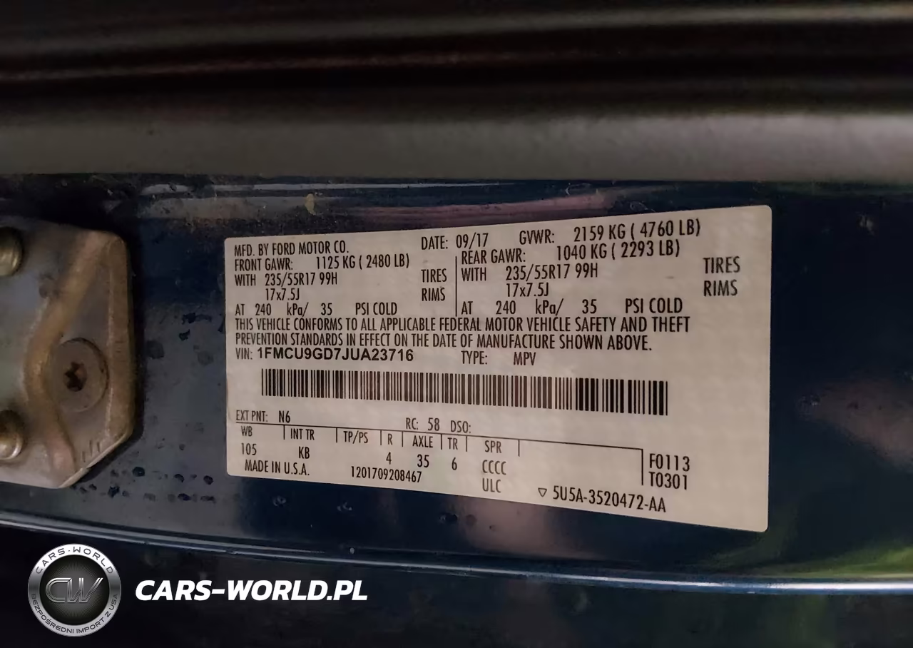 2018 Ford Escape Se VIN:1FMCU9GD7JUA23716 - 9