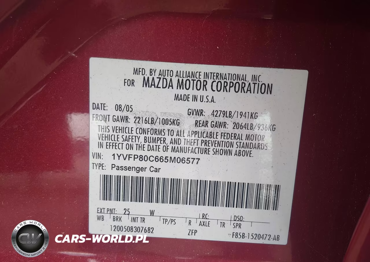 2006 Mazda Mazda6 I VIN:1YVFP80C665M06577 - 9