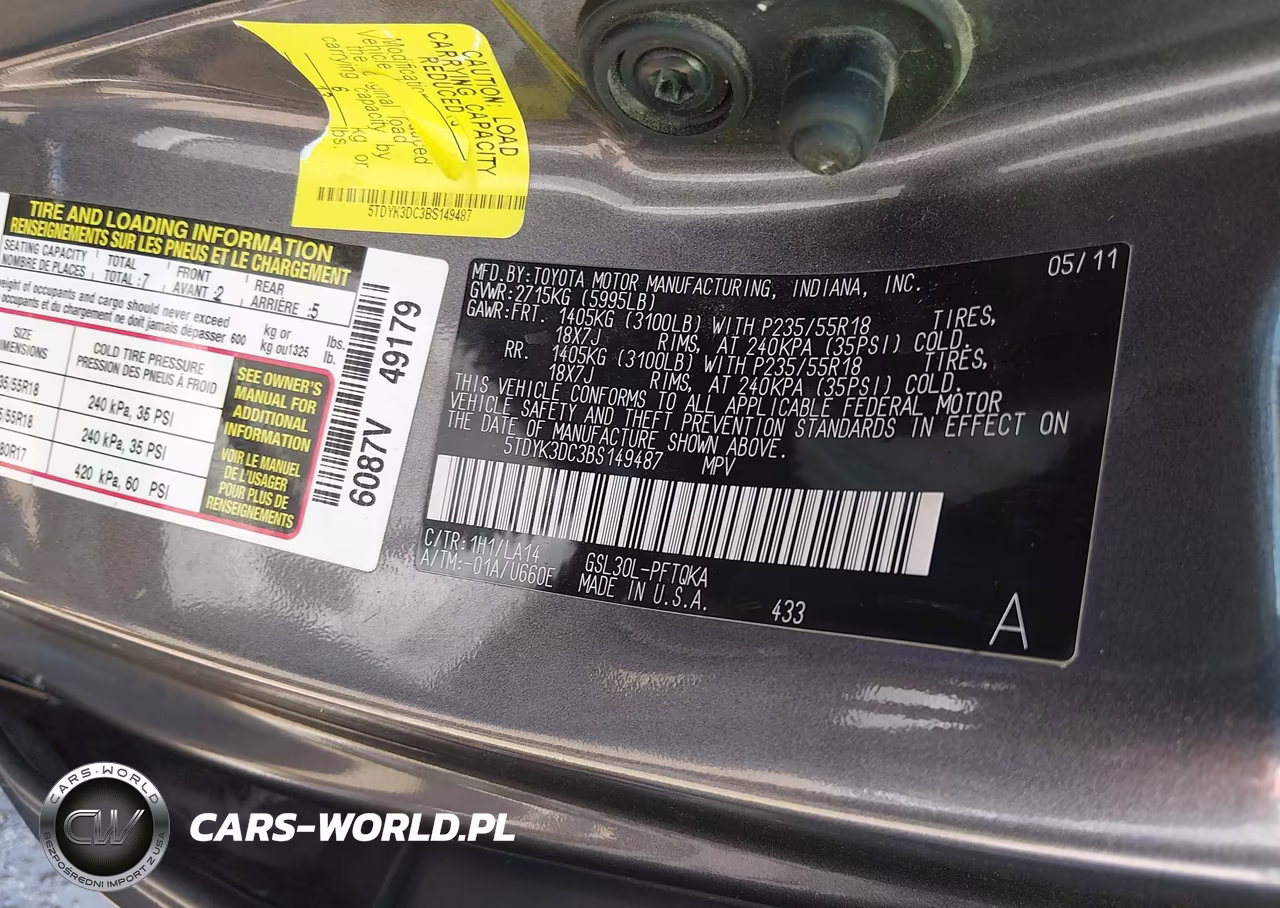 2011 Toyota Sienna Limited V6 VIN:5TDYK3DC3BS149487 - 9