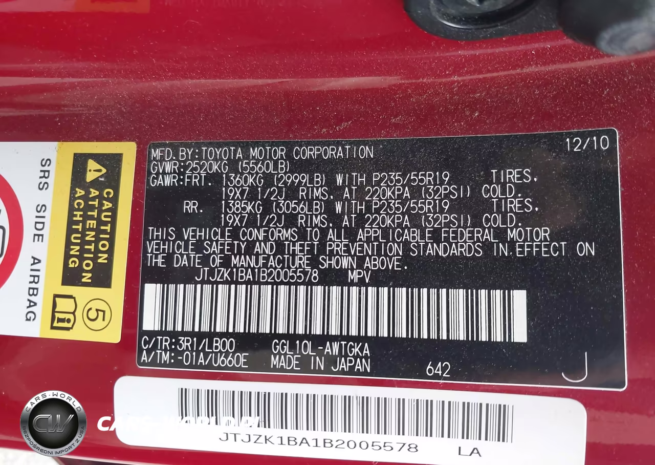 2011 Lexus Rx 350 VIN:JTJZK1BA1B2005578 - 9