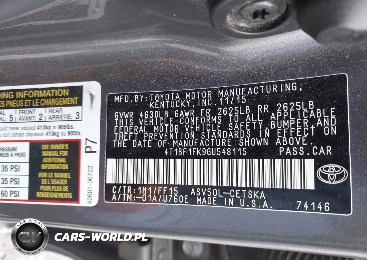 2016 Toyota Camry Le-Xle-Se-Xse VIN:4T1BF1FK9GU548115 - 9