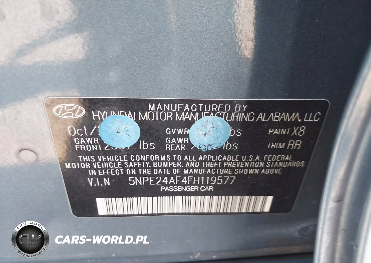 2015 Hyundai Sonata Se VIN:5NPE24AF4FH119577 - 9