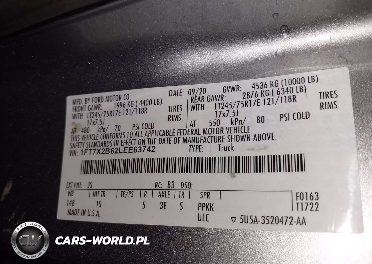 2020 Ford F-250 VIN:1FT7X2B62LEE63742 - 9