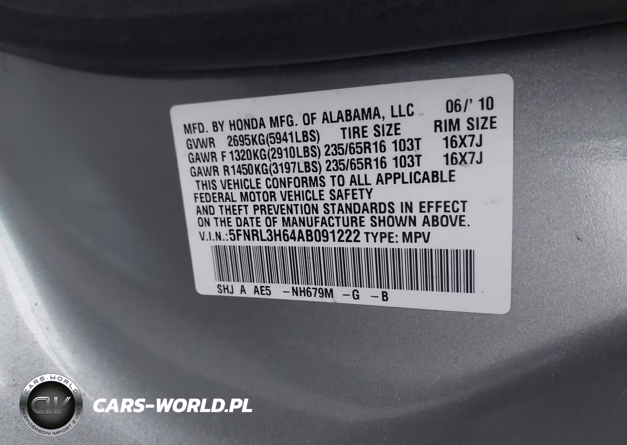 2010 Honda Odyssey Ex-L VIN:5FNRL3H64AB091222 - 9