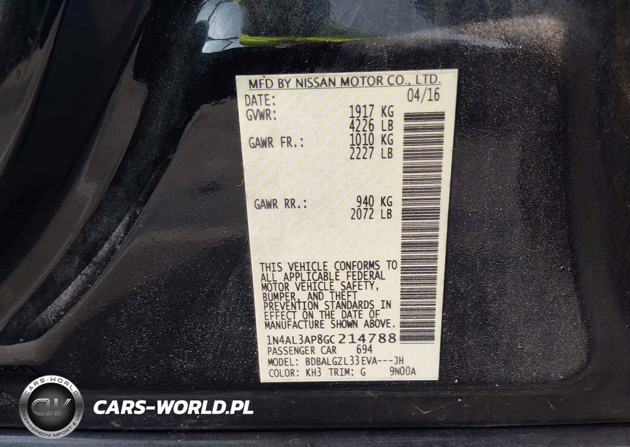 2016 Nissan Altima 2.5 S VIN:1N4AL3AP8GC214788 - 9