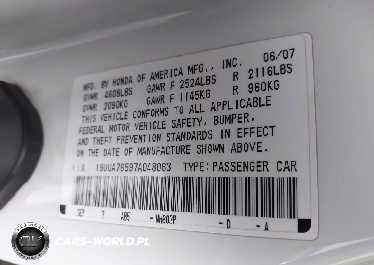 2007 Acura Tl Type S VIN:19UUA76597A048063 - 9